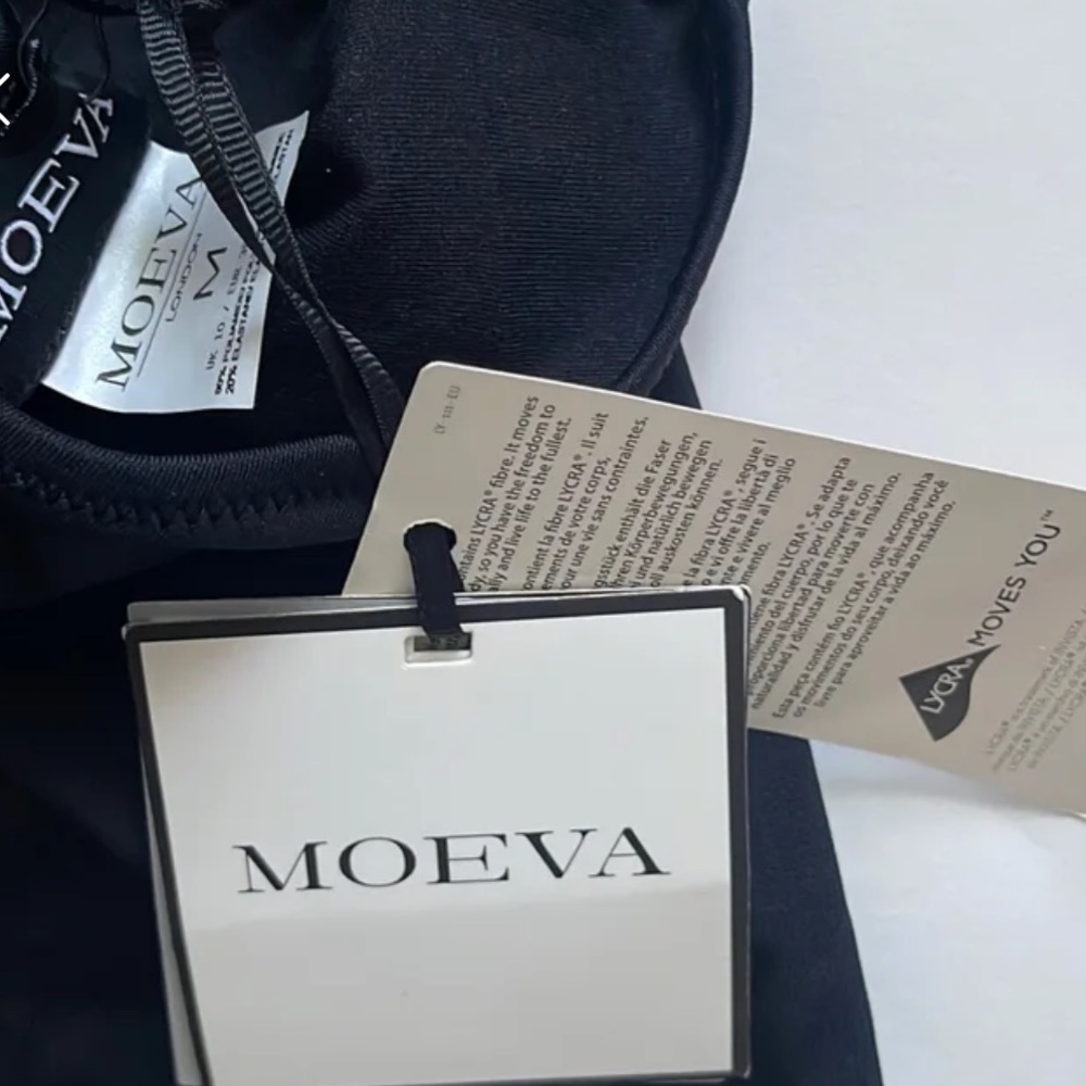 MOEVA Johanna Omega Chain Necklace Detailed Swimsuit in Black Sz. M - Picture 9 of 11